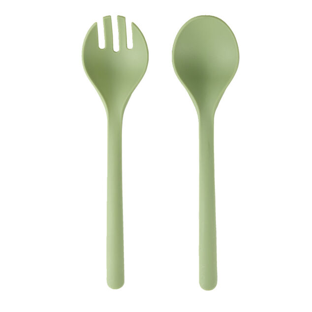 Couverts à salade x2 plastique vert céladon L26,5cm