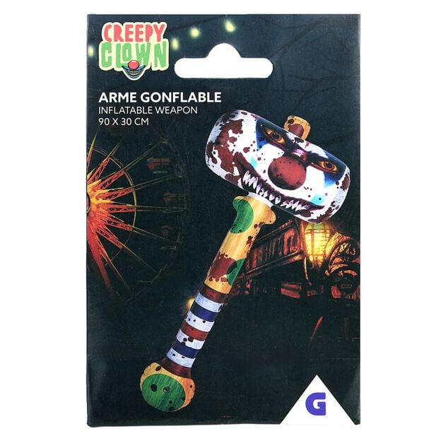 Arme factice Halloween marteau gonflable clown effrayant 30xH90cm