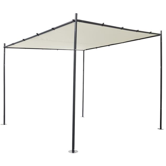 Tonnelle adoss&eacute;e Guethary gris et beige UPF50+ 298x298xH250cm 9m&sup2;