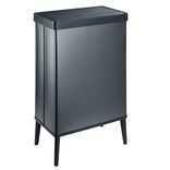 Poubelle haute 54L sur pieds avec couvercle push bleu perle H70cm