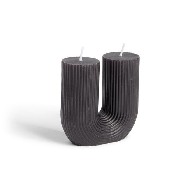 Bougie lettre U noire 6x4xH9cm