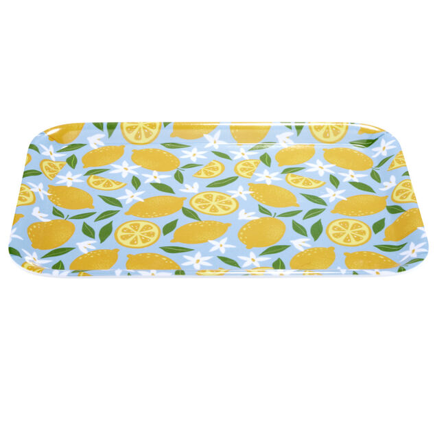 Plateau en mélaminé avec motif citron 29x22xH1,5cm