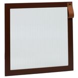 Porte Box Cube 32,2xH32,2x1,2cm bois marron et verre transparent