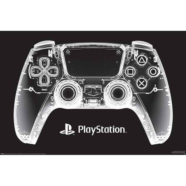 Poster Playstation - Manette de jeu