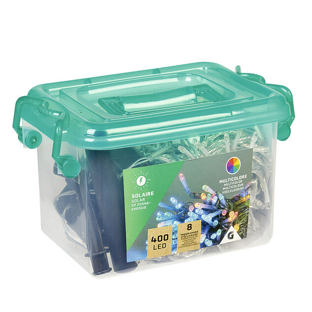 Guirlande Solaire 400 LED multicolore clignotant fixe 40 m