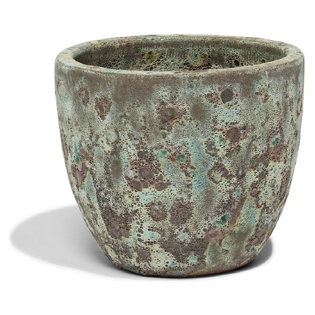 Pot argile &eacute;maillage vert et marron &Oslash;36cm