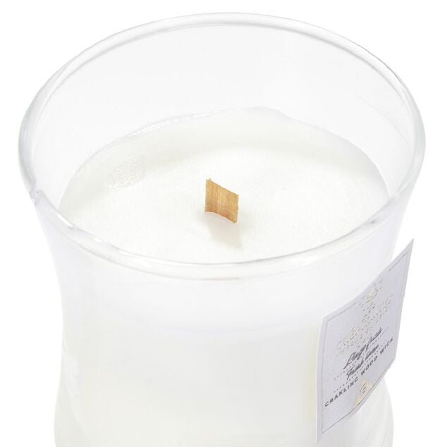 Bougie parfum&eacute;e blanche Les cr&eacute;pitantes senteur linge frais 18H