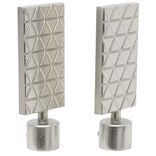 Embout tringle &agrave; rideau &Oslash;20mm gravure g&eacute;om&eacute;trique aluminium bross&eacute; x2