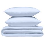 Parure de lit 2 personnes 240x220cm avec 2  taies polyester uni bleu