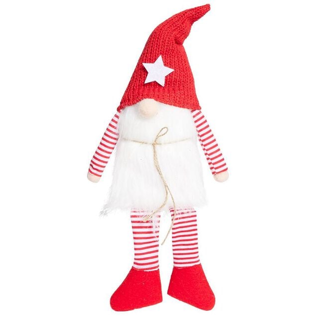 Gnome de No&euml;l &agrave; poser avec jambes tombantes H40cm