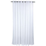 Voilage &agrave; oeillets rayures verticales blanc baie vitr&eacute;e