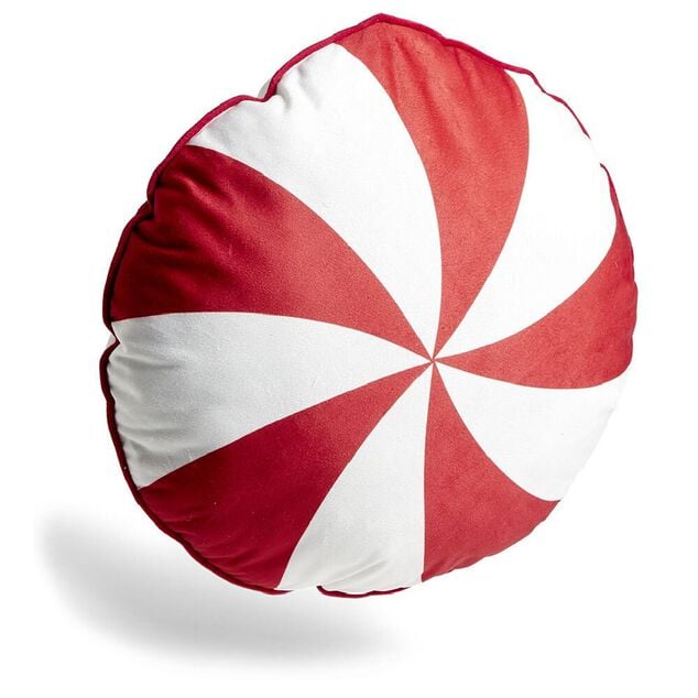 Coussin bonbon rouge et blanc &Oslash;40cm