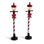 Lot de 2 lampadaires sucre d'orge LED à piles H10cm