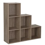 Structure pour Box Cube 6 cases escalier bois brun 103x30xH103cm