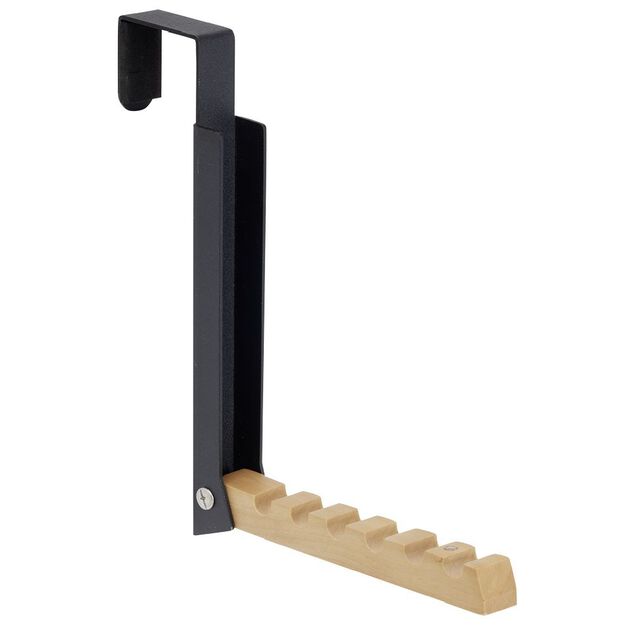 Pat&egrave;re r&eacute;tractable m&eacute;tal et bois noir ou blanc L20xH20,5cm