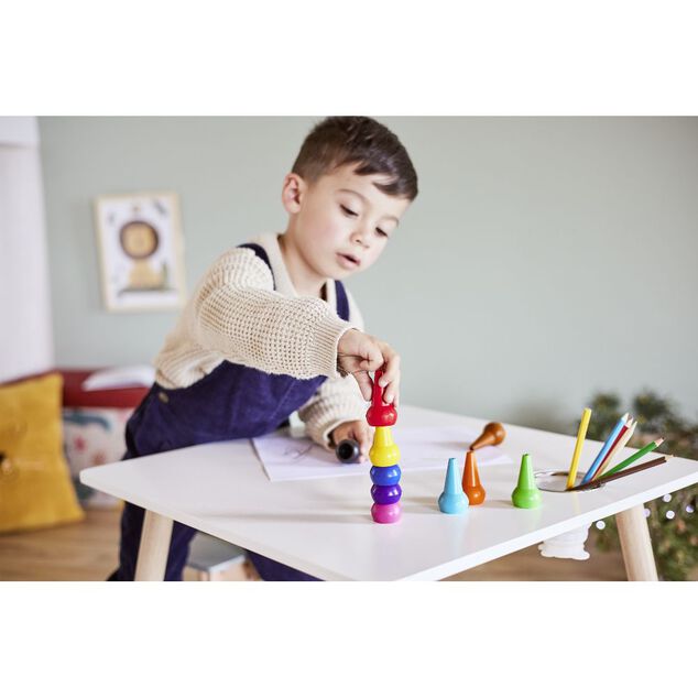 Crayon &agrave; doigt multicolore x10