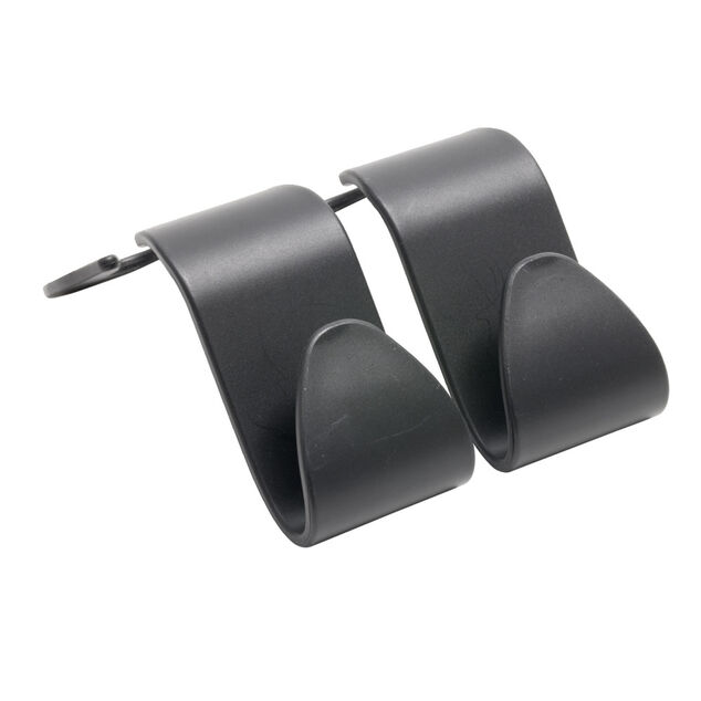 Crochet rangement appuie-tête noir H10cm (2 pièces)