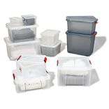 Boîte de rangement transparente à clips 27 L