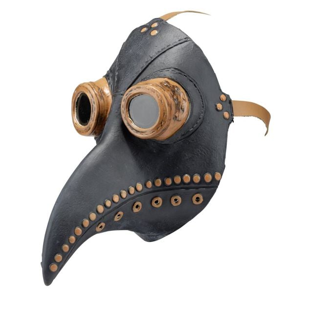 Masque Halloween adulte docteur de la peste latex gris