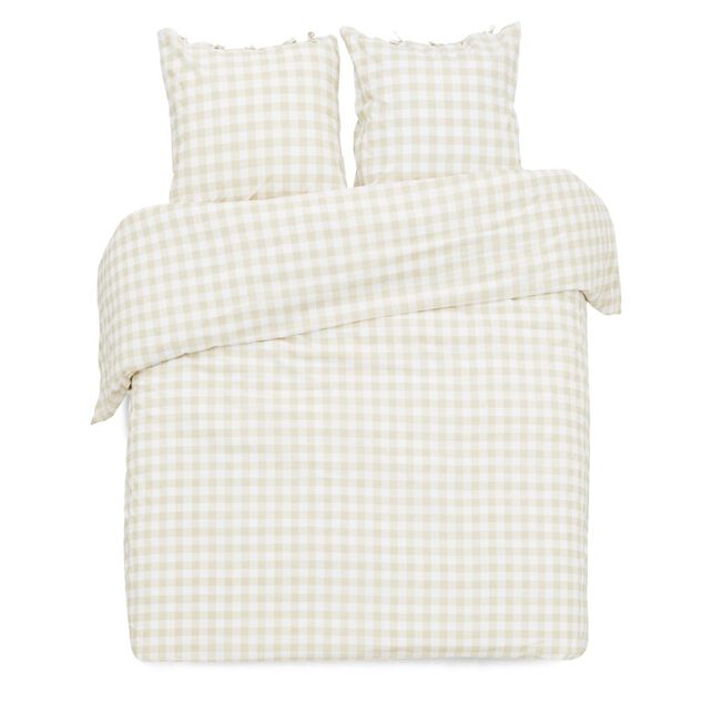 Parure de lit 2 personnes 220x240cm quadrillage petit carreau