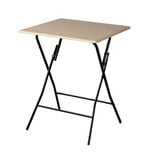 Table carrée pliante naturel pieds métal noir L.60 x l.60 x H.75 cm
