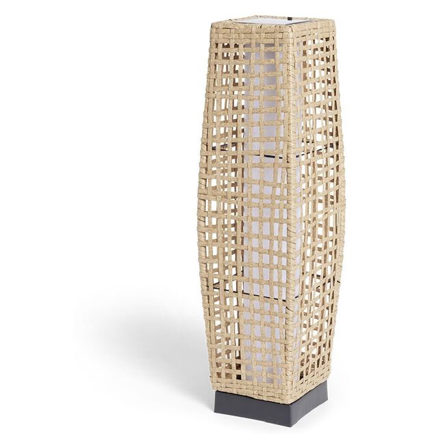 Lanterne solaire osier m&eacute;tal Bali &Oslash;16xH68cm