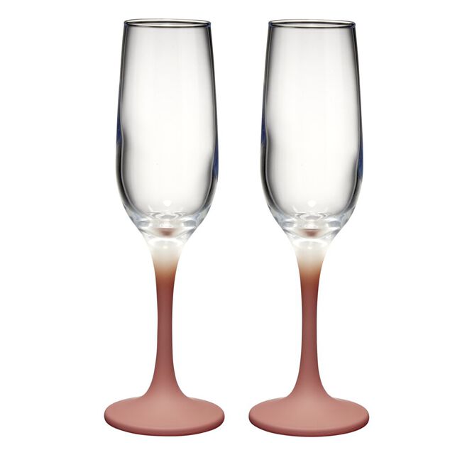 Fl&ucirc;te &agrave; champagne x2 pied opaque 21,5cl (3 mod&egrave;les)