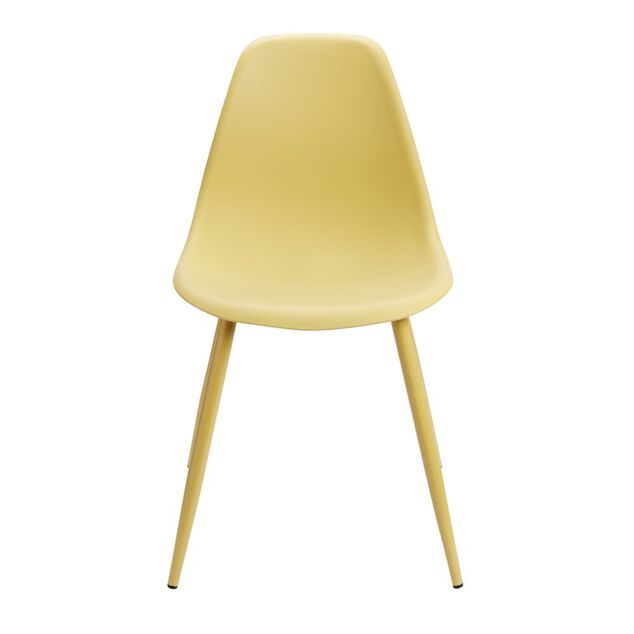 Chaise First métal et plastique jaune ocre 42,5x50xH78,5cm