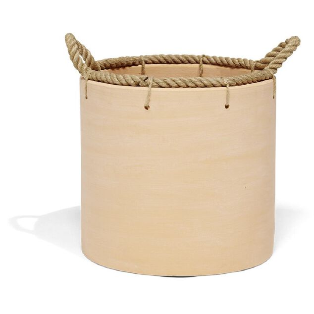 Pot terre cuite poign&eacute;e corde &Oslash;36cm