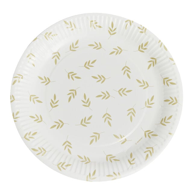 Lot de 8 assiettes motif nature carton &Oslash;23cm