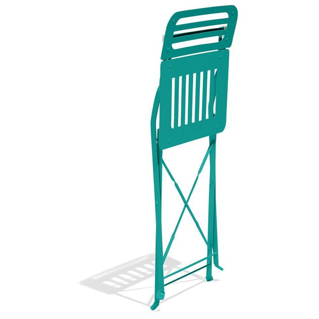 Chaise de jardin Rio pliante m&eacute;tal vert 41x45xH82cm