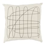 Coussin d&eacute;co dessin 45x45cm beige et noir