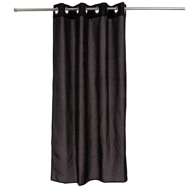 Rideau uni noir et fil m&eacute;tallique brillant 100% polyester 140x240cm