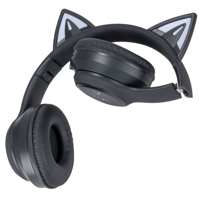 Casque audio enfant oreille chat LED RGB bluetooth USBC et micro (3 mod&egrave;les)