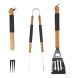 Ustensile barbecue x3 bois et m&eacute;tal