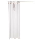 Rideau &agrave; oeillets &eacute;cru frise imitation dentelle 140x240cm - Orylia