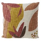 Coussin d&eacute;co art floral 45x45cm orange