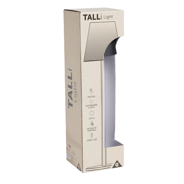 Lampe de table Talli USB tactile noire &Oslash;11xH37cm