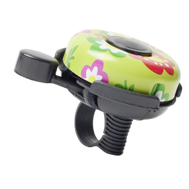 Sonnette de vélo motif fleur en métal et plastique Ø4,5cm