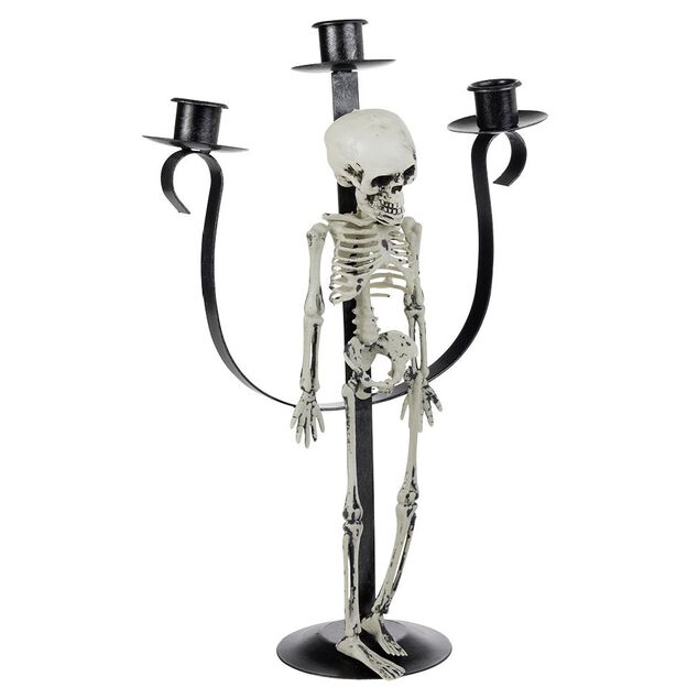 Chandelier squelette Halloween noir