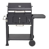 Barbecue &agrave; charbon Wilson rectangulaire avec couvercle 2 roulettes 114x72H108cm