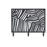 Bordure de jardin m&eacute;tal design feuillage ajour&eacute; noir 50xH41,5 cm