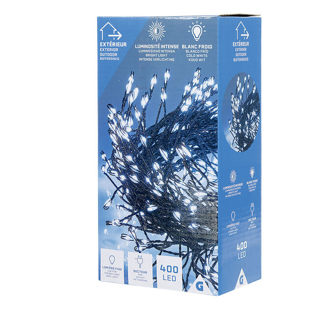 Guirlande lumineuse de No&euml;l blanc froid tiges 400 led
