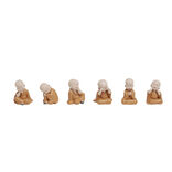 Figurine Bouddha moine polyr&eacute;sine assis - 6 postures