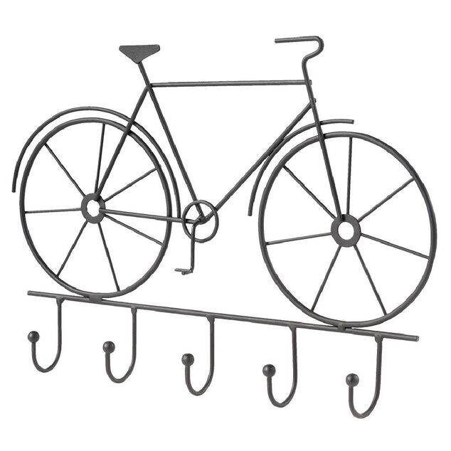 Patère indus métal noir 5 crochets L30,5cm