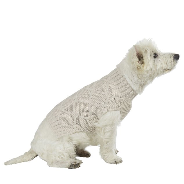 Pull pour chien tricot beige taille L