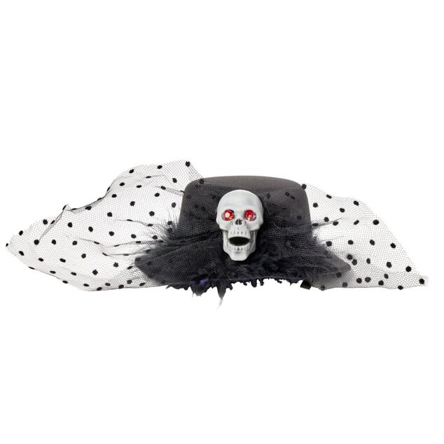 Chapeau &agrave; pinces Halloween cr&acirc;ne noir