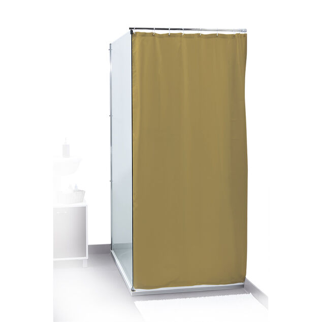 Rideau de douche uni ocre jaune 180x200cm 100% polyester