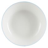 Assiette creuse porcelaine blanc liseré bleu clair Ø20cm