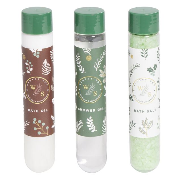Coffret cadeau Winter Spa huile/gel/sel 3 flacons